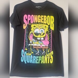 SpongeBob SquarePants‎ T-Shirt Mens Medium Black Psychedelic